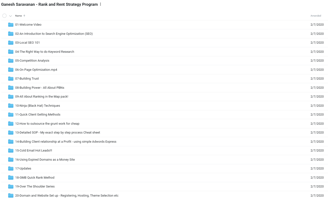 Ganesh Saravanan – Rank and Rent Strategy Program