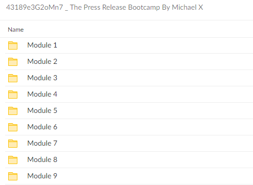 Michael X – The Press Release Bootcamp 1