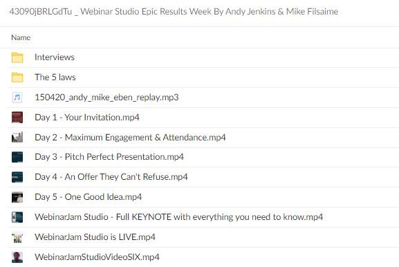 Andy Jenkins & Mike Filsaime – Webinar Studio Epic Results Week
