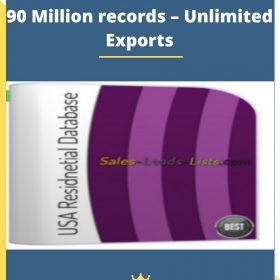 USA Residential Database – 90 Million records – Unlimited Exports