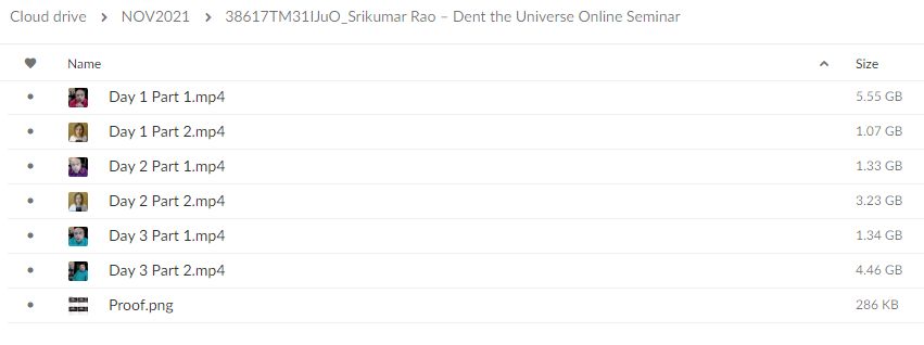 Dent the Universe Online Seminar by Srikumar Rao for free Download
