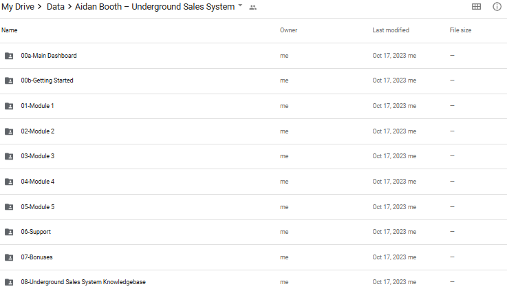 Aidan Booth – Underground Sales System
