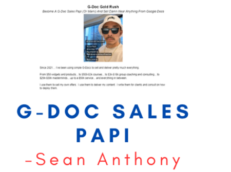 Sean Anthony – G-Doc Sales Papi