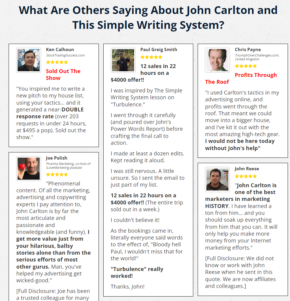 John Carlton and This Simple Writing System Review